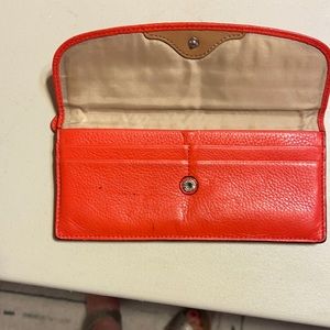 Tangerine Orange Coach leather wallet